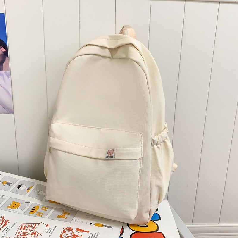 Su Zin same style schoolbag female Korean style cute Milky yellow backpack for junior high school students large capacity backpack for high school students White 