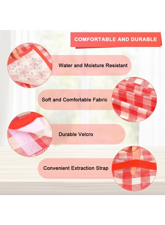 Cuken Foldable Waterproof Outdoor Picnic Mat, Picnic Blanket, Outdoor Blanket, Extra Large Tartan Waterproof Mat With Carrying Handle Foldable and Portable 300CM X 200CM, Picnic Camping Blanket for Camping, Park, Garden, Beach, Outdoor, Red and White Grid - Image 3