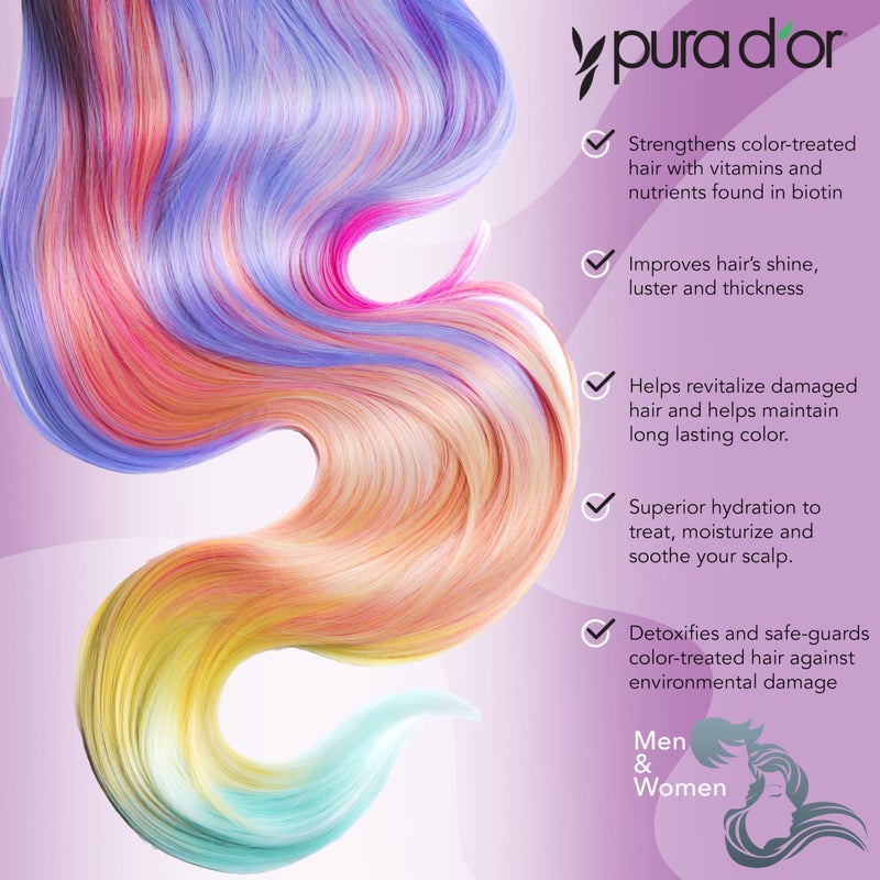 PURA D'OR 16 Oz ColorHarmony Purple Conditioner For Bleached, Blonde, Silver & Color Treated Hair - Keratin, Bamboo Fiber, No Sulfates, Select Natural Ingredients - Men & Women - Image 3