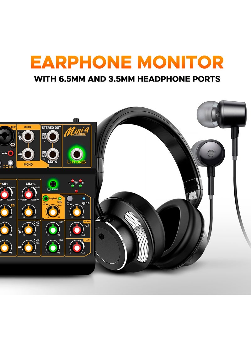 Generic - Mini Four Way mixing console with OTG effect Live Broadcast Sound Card - Image 1