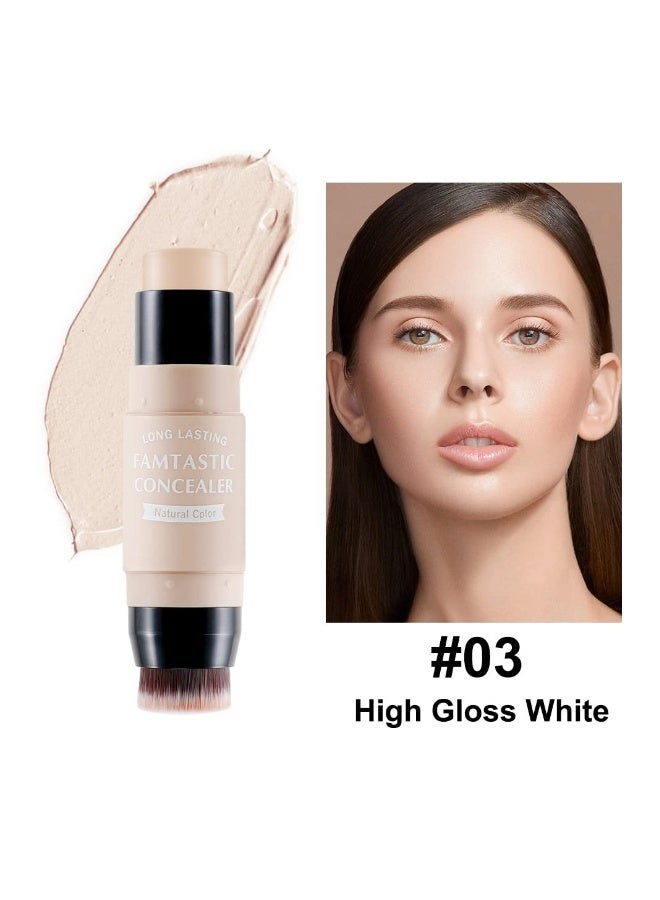 2 PCS Contour Highlighter Stick with Brush - Waterproof Bronzer Pen for Face Brightening, Longwear Highlighting Shades Pencil (03 & 04) for Perfect Highlighting and Shaping. - Image 5