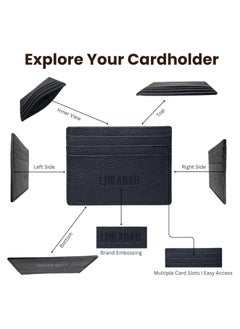 Lukadah Lukadah Luxuriant Handcrafted Genuine Full Grain Animal Hide Real Leather Cash & Cards Holder (Black)  - Image 4