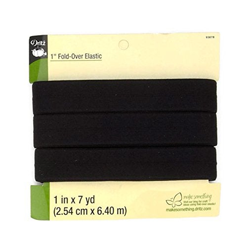 Dritz Fold-Over Elastic 1'X7yd-Black - Image 1
