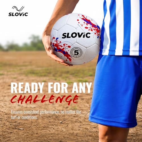 SLOVIC Professional Football for Kids [Size-5] | Hard Ground Foot-Ball | Ideal for Grass Ground & Artificial Turf | Training Foot Ball | Soccer Ball | Street Football for Men & Women | Gift for Boys - Image 2