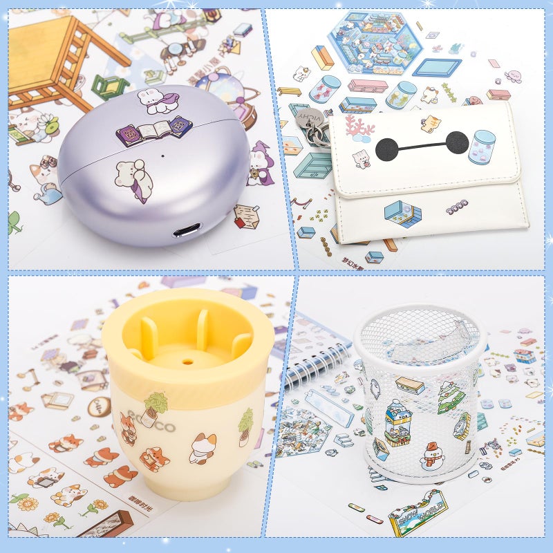 Abdkw 20 Sets DIY 3D Sticker Scene Book,Cute Cartoon Animal Isometric Scene,DIY 3D House Stickers Set,Sticker Therapy for Adults Kids,Conduce to Relief Stress Pass The Time,Easter Basket Stuffers Gifts - Image 4
