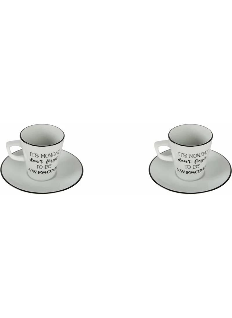 Porland Be Happy Coffee Cup with Saucer 95cc 2-Piece 04AP020402