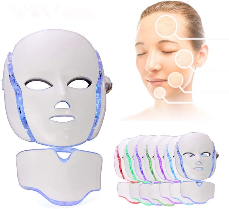 7 Colors LED Light Rejuvenating Skin Whitening Scars Device Healthy Treatment Photon Anti Aging Face Mask