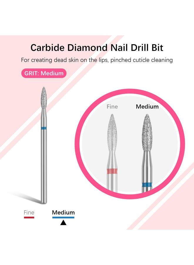 Rolybag Cuticle Nail Drill Bits Flame Shape Cuticle Drill Bit for Nail Diamond Drill Bit 3/32” Professional Safety Cuticle Clean Drill for Electric Remove Cuticle Dead Skin Manicure Tools (Medium) - Image 4