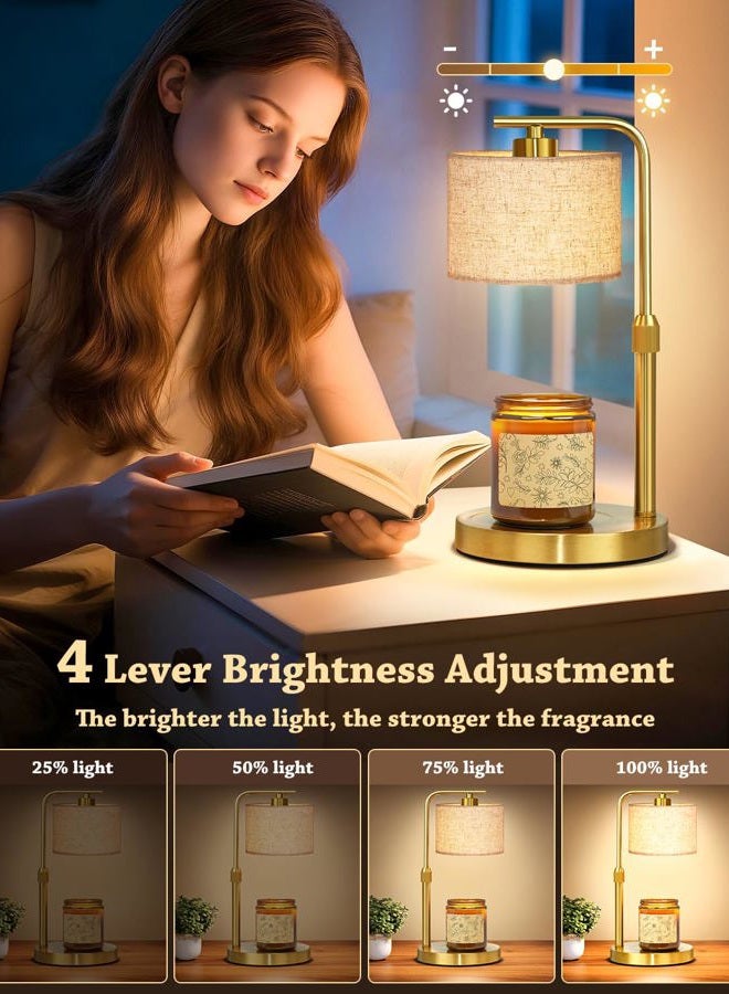 FUNNYBEHOM Candle Warmer Lamp with Timer Dimmer, Height Adjustable Candle Wax Warmer Candle Lamp for Jar Candles with 2 Bulbs, House Warming Gift for Home Room Decor, Birthday Gifts for Women Mom (Gold) - Image 4