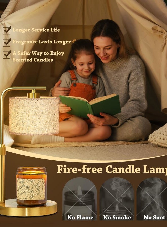 FUNNYBEHOM Candle Warmer Lamp with Timer Dimmer, Height Adjustable Candle Wax Warmer Candle Lamp for Jar Candles with 2 Bulbs, House Warming Gift for Home Room Decor, Birthday Gifts for Women Mom (Gold) - Image 5