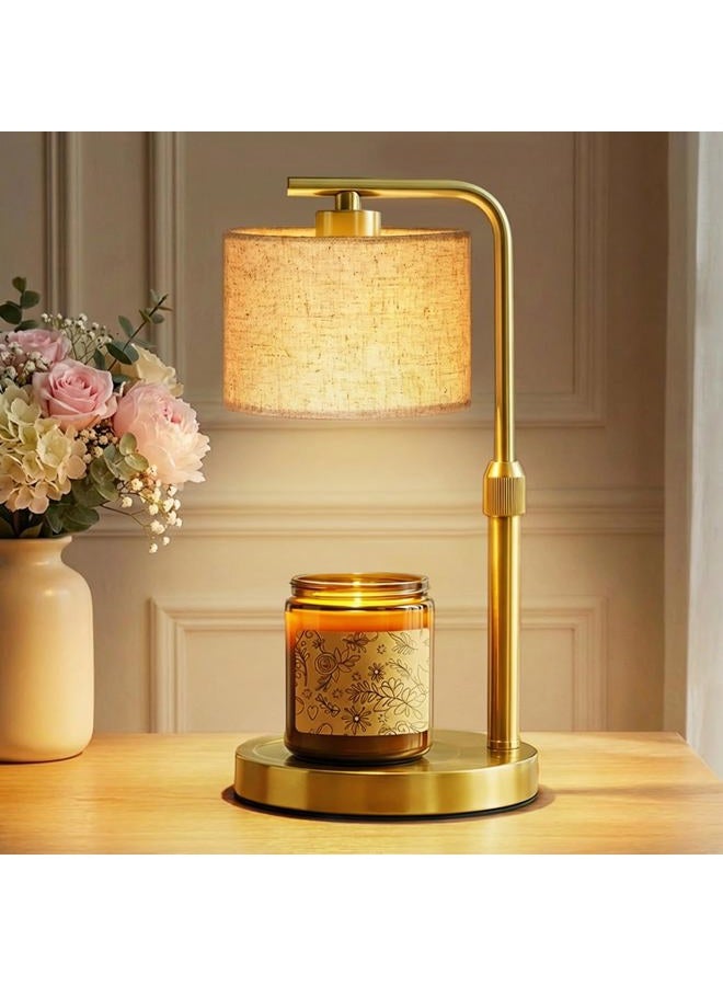 FUNNYBEHOM Candle Warmer Lamp with Timer Dimmer, Height Adjustable Candle Wax Warmer Candle Lamp for Jar Candles with 2 Bulbs, House Warming Gift for Home Room Decor, Birthday Gifts for Women Mom (Gold) - Image 1