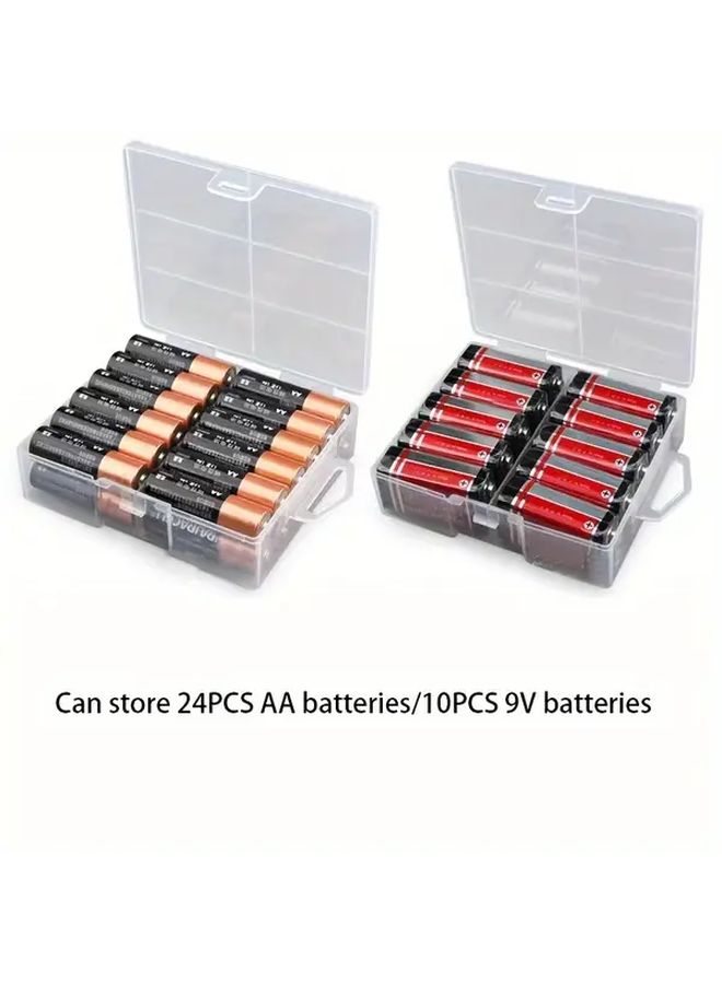 AA Battery Storage Box Transparent Plastic 24 Cell With Safety Compartment - Image 3