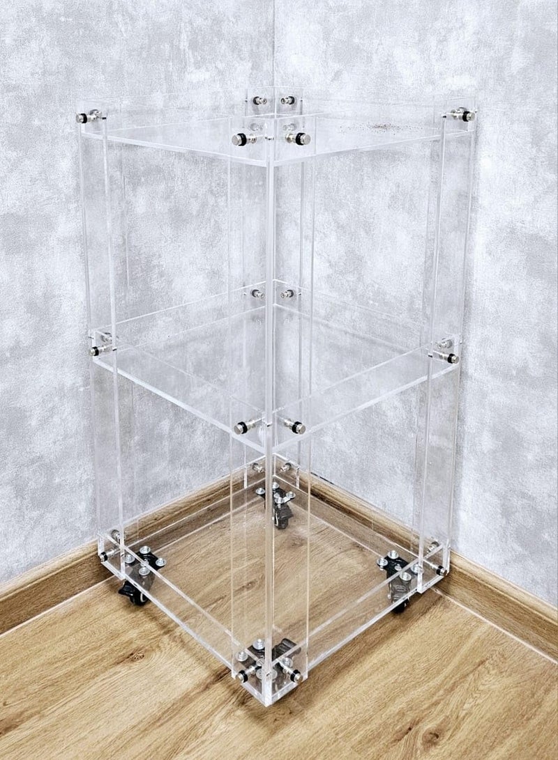 TPGP Acrylic Serving Tray Trolly of Ramadan sweets and dates || Ramadan Zagharif || Ramadan decor Table Boxes || Size 40x40x85cm CLear - Image 1