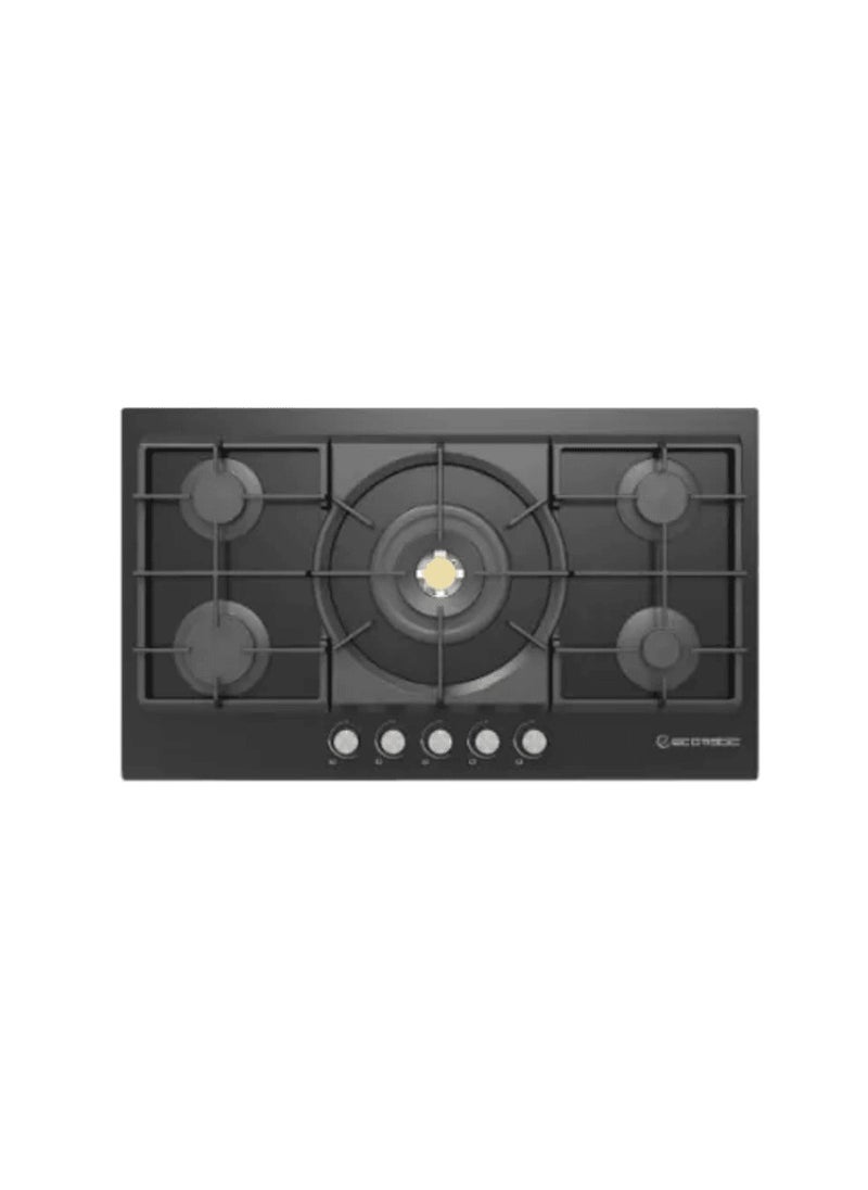Ecomatic Ecomatic gas hob medium 92 cm 5 burners - black crestal - ignition Automatic S987XLC 