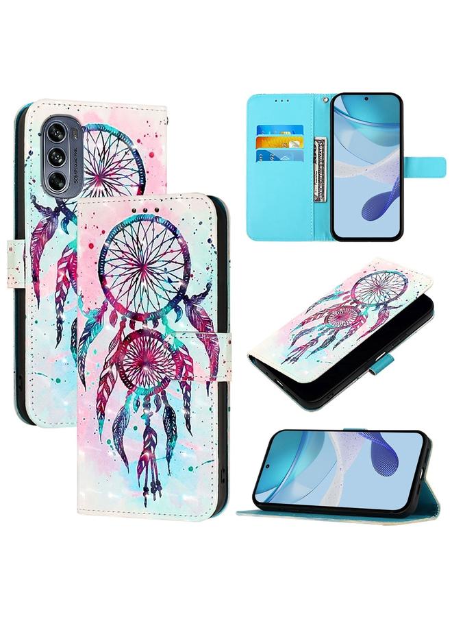 اس-توب جراب لهاتف Motorola Moto G62 5G عالمي / هندي، جراب هاتف جلدي أفقي قابل للطي برسومات ثلاثية الأبعاد - Image 1