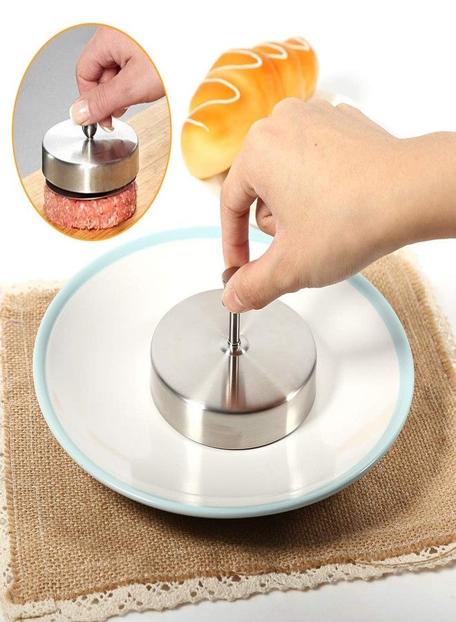 Lazmin Hamburger Presses, Stainless Steel Heavy Duty Stuffed Hamburger Meat Beef Press Patty Maker Kitchen Tools, Makes 4 1/2" Patties, 1/4lb to 3/4lb - Image 2