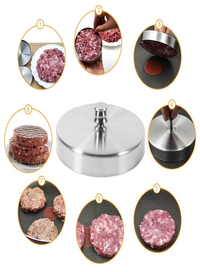 Lazmin Hamburger Presses, Stainless Steel Heavy Duty Stuffed Hamburger Meat Beef Press Patty Maker Kitchen Tools, Makes 4 1/2" Patties, 1/4lb to 3/4lb - Image 4