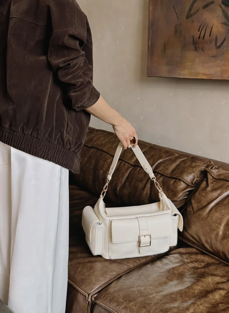 ليتشي حقيبة مستطيلة ذات جيوب كبيرة