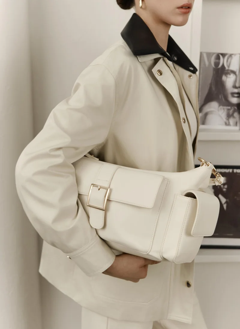 ليتشي حقيبة مستطيلة ذات جيوب كبيرة