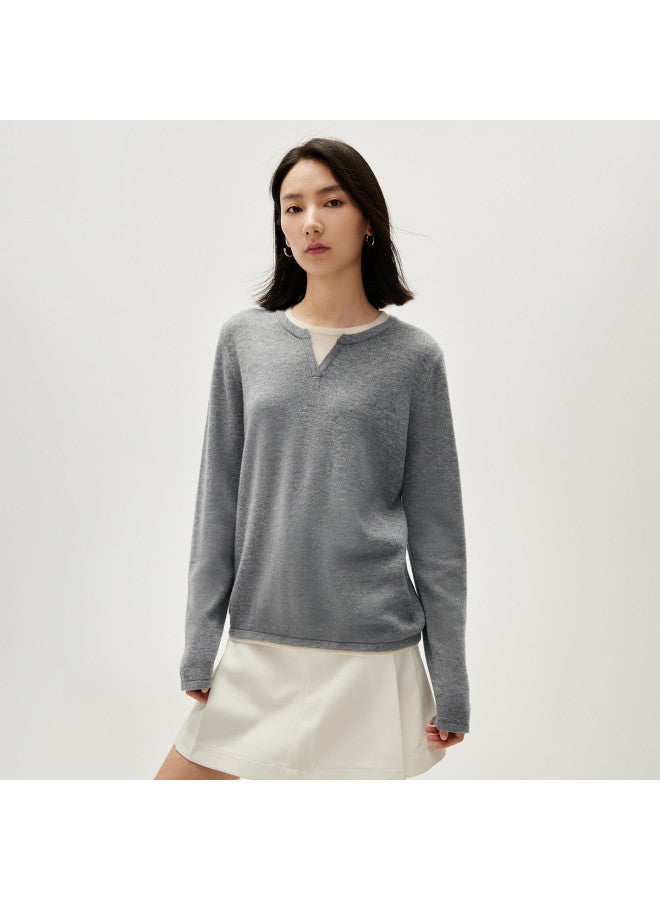 HLA سويتر نسائي من الصوف بتصميم أنيق وذكي من قطعتين لفصلي الربيع والخريف - Image 4