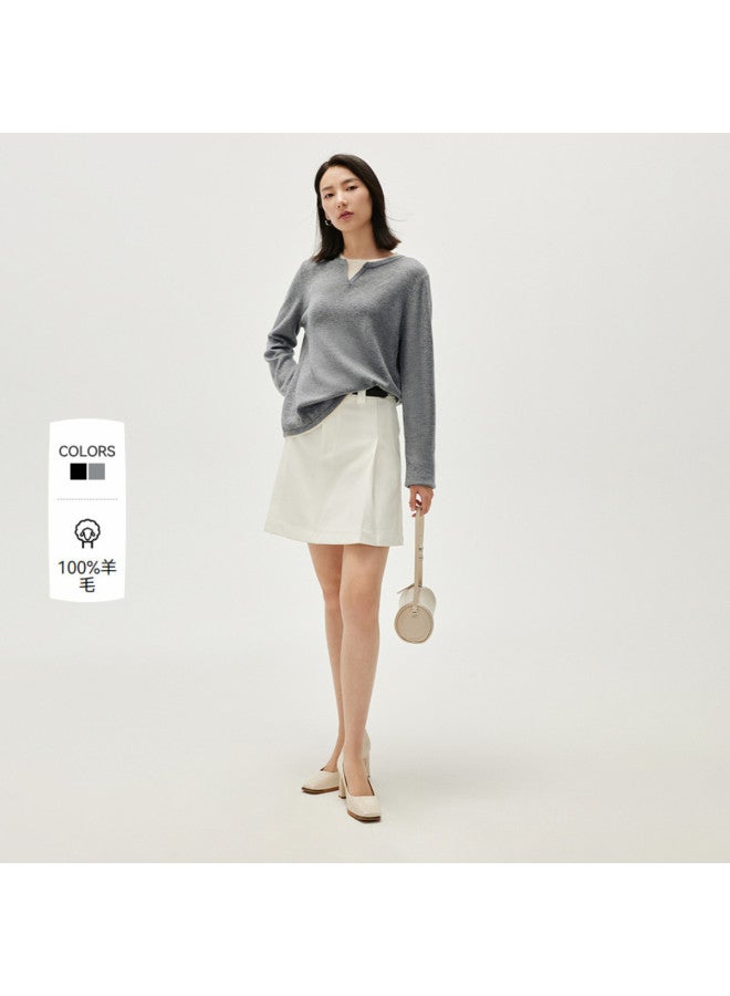 HLA سويتر نسائي من الصوف بتصميم أنيق وذكي من قطعتين لفصلي الربيع والخريف - Image 3