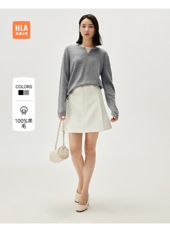 HLA سويتر نسائي من الصوف بتصميم أنيق وذكي من قطعتين لفصلي الربيع والخريف - Image 1