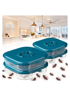 Cockroach Trap Double, Roach Killer Indoor Infestation Efficient, Layer Roach Trap, Reusable Safe Cockroach Killer for Ants Pet Outdoor Indoor Home, Large Opening Design (2 Pieces)