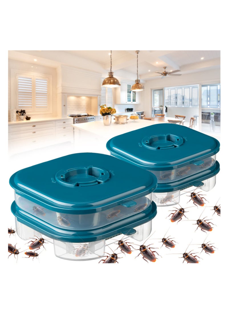 SYOSI Cockroach Trap Double, Roach Killer Indoor Infestation Efficient, Layer Roach Trap, Reusable Safe Cockroach Killer for Ants Pet Outdoor Indoor Home, Large Opening Design (2 Pieces)  - Image 1