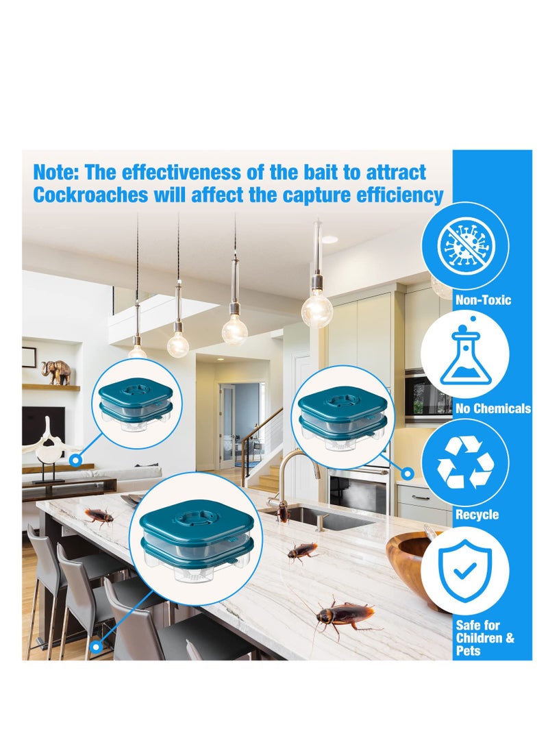 SYOSI Cockroach Trap Double, Roach Killer Indoor Infestation Efficient, Layer Roach Trap, Reusable Safe Cockroach Killer for Ants Pet Outdoor Indoor Home, Large Opening Design (2 Pieces)  - Image 5
