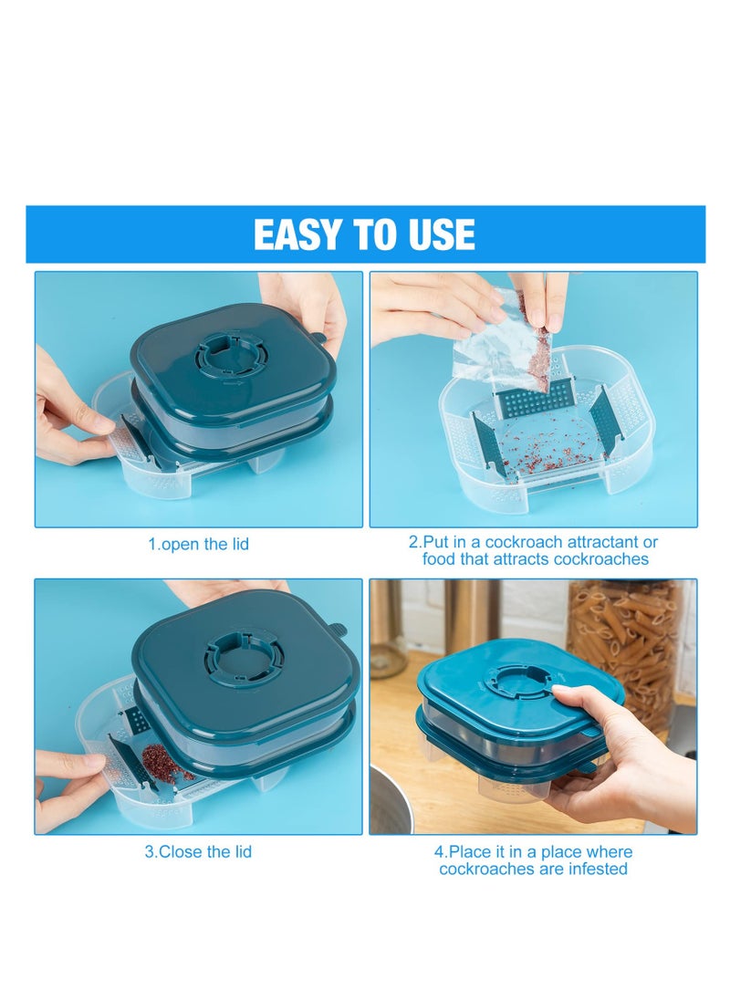 SYOSI Cockroach Trap Double, Roach Killer Indoor Infestation Efficient, Layer Roach Trap, Reusable Safe Cockroach Killer for Ants Pet Outdoor Indoor Home, Large Opening Design (2 Pieces)  - Image 4