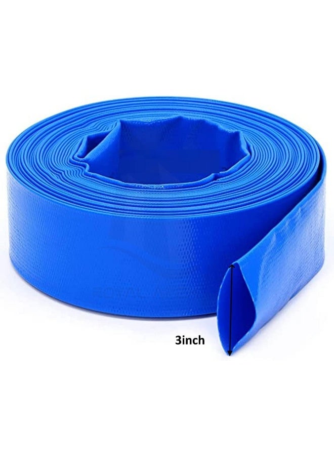 Royal Apex Heavy Duty Reinforced Lay Flat Discharge Hose Pipe For Pump Irrigation-Weather And Chemical Resistant Pool Hoses For Inground Pools Filter Hose And Drain Hose 0Mtr 3"  - Image 2