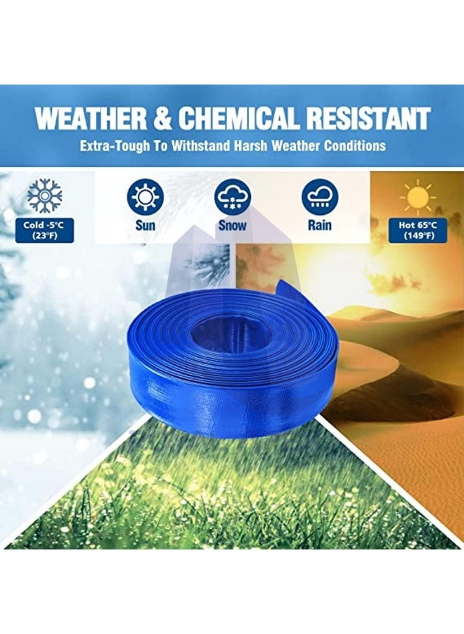 Royal Apex Heavy Duty Reinforced Lay Flat Discharge Hose Pipe For Pump Irrigation-Weather And Chemical Resistant Pool Hoses For Inground Pools Filter Hose And Drain Hose 0Mtr 3"  - Image 4