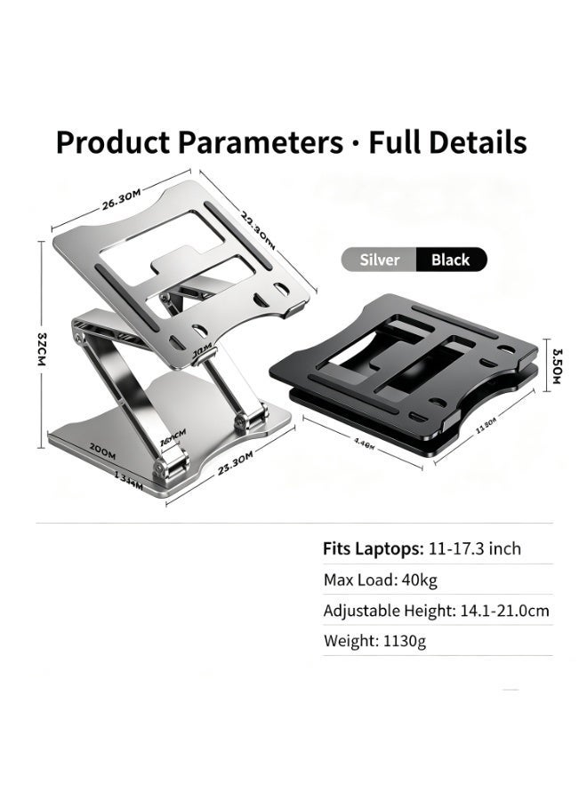 Adjustable Portable Folding Laptop Stand ,Laptop Stand Aluminum Alloy Adjustable Eye Level Ergonomic Height Laptop Riser Holder Compatible - Image 2
