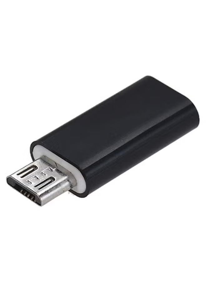 Type-C USB-C Female To Micro USB Male Sync Data Converter Black - Image 1
