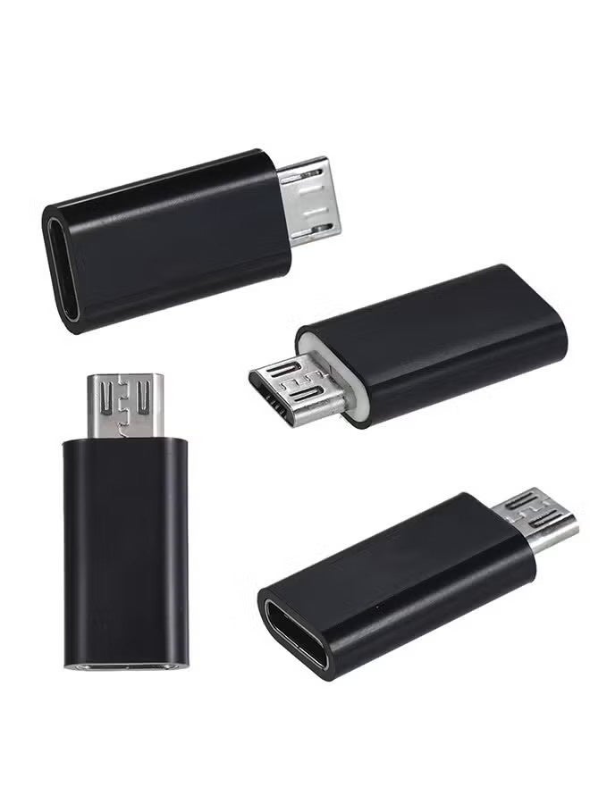 Type-C USB-C Female To Micro USB Male Sync Data Converter Black - Image 3