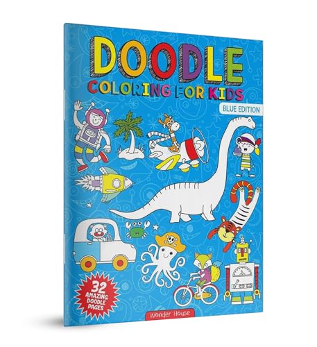 Doodle Coloring For Kids Blue Edition 