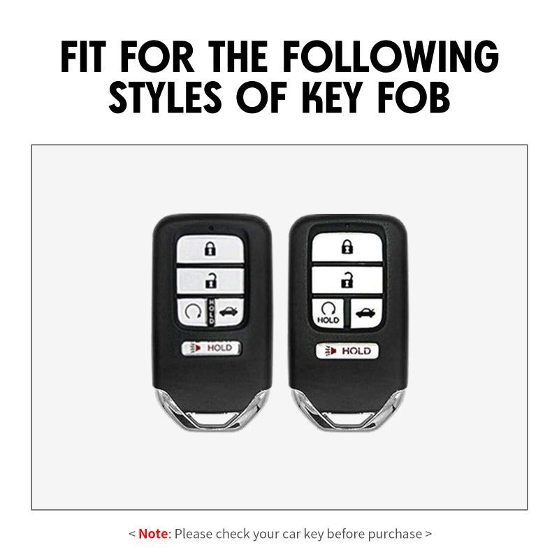 WORCAS Key Fob Case Carbon Fiber Pattern Silicone Cover Compatible with Honda Accord Touring Civic CR-V Insight Insight EX Odyssey Passport Pilot 5 Button Keyless Entry Remote - Image 2