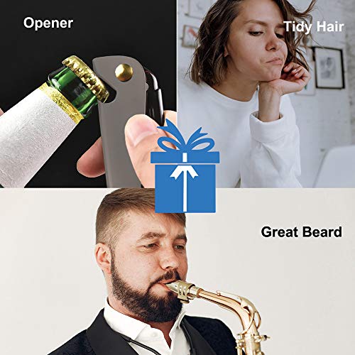 Avenoir Stainless Steel Folding Comb, Pocket Comb for Men and Women, Black - Image 2