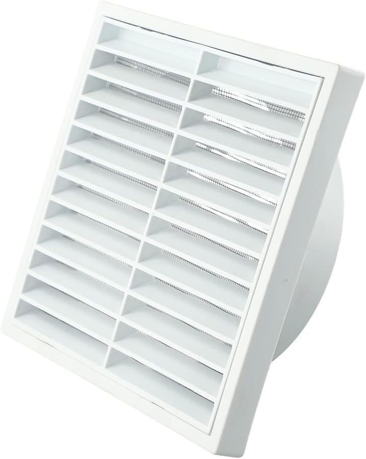 150mm Vent Grille Air Outlet Cover With Steel Mesh For Wall Eave Installation PP Material - Image 2