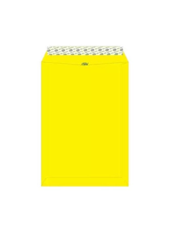 FIS Color Envelopes Peel & Seal, Neon Colors, Pack of 50 Pcs. Lemon Color, C4 (324 x 229 mm), 80 GSM