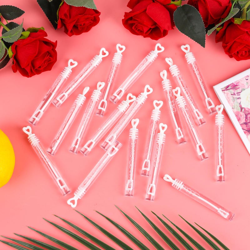 FOIMAS 100pcs Mini Wedding Bubble Wand,White Heart Bubble Wand for Guest Wedding Party Favor Bachelorette Party Valentines Day Party Decoration Supply - Image 3