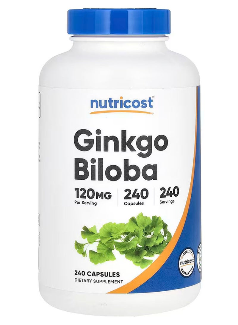 Nutricost Ginkgo Biloba 120Mg 240 Capsules Extra Strength Ginkgo Biloba Extract Gluten Free & Nongmo 