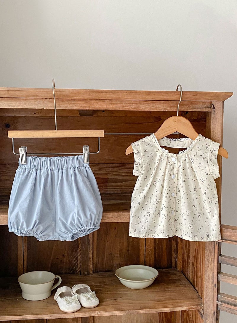 Bafanou Bafanou Summer Infant Girls Floral Printed Clothes Sets Baby Top Shorts 2 pcs Set Newborn Sleeveless Cotton Clothing  - Image 4