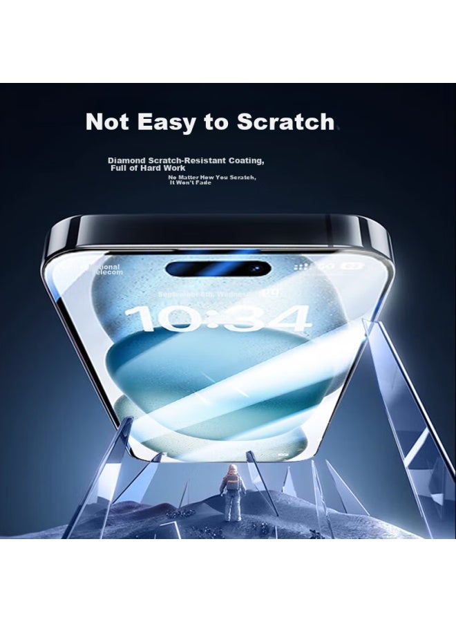 Koolife Tempered Glass Screen Protector For Iphone 15 Pro, Full Coverage Glass Film For Apple 15 Pro, Anti-dust, Hd, Ultra-thin, Shatterproof, Fingerprint-resistant - Image 4