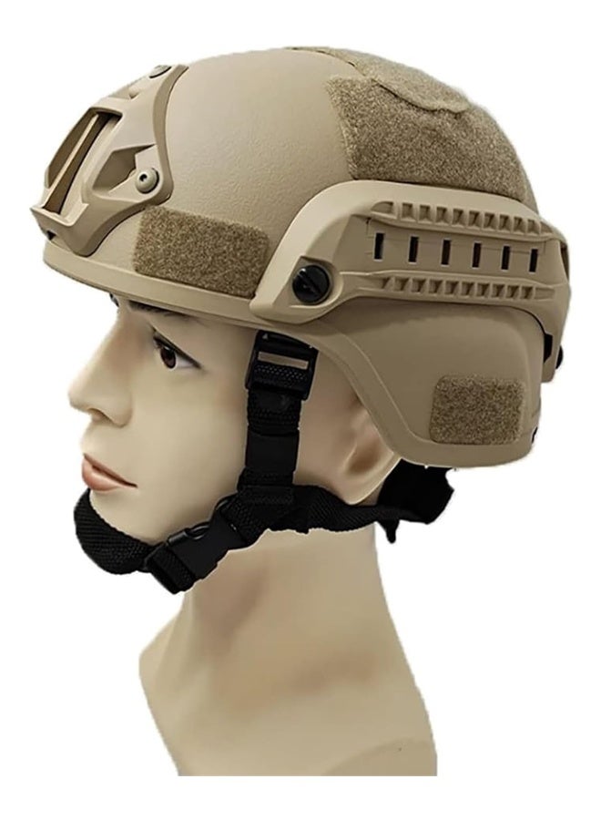 DUNISO Tactical Riding Helmet，Outdoor Adjustable Padded Helmet,Fast Helmet with Ear Protection and Side Rail，Suitable for Outdoor Sports,Khaki - Image 2