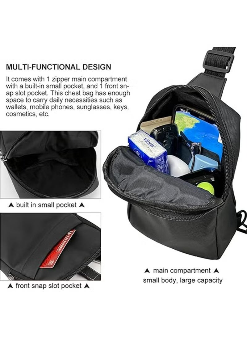 Small Sling Bag for Men Women Waterproof Crossbody Fanny Packs Purses Chest Bags with Adjustable Shoulder Belt for Travel Sport Camping (Black) - Image 4