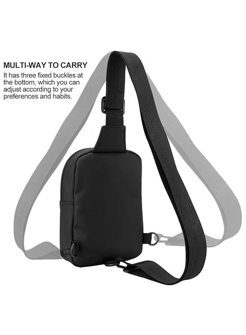 Small Sling Bag for Men Women Waterproof Crossbody Fanny Packs Purses Chest Bags with Adjustable Shoulder Belt for Travel Sport Camping (Black) - Image 5