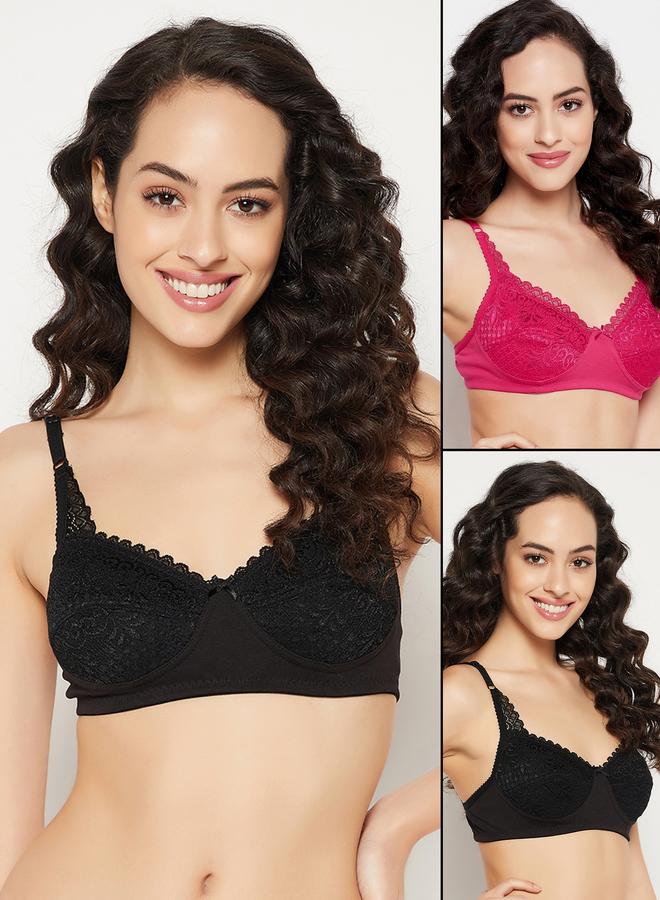 Clovia Pack of 2 - Lace Non-Padded Non-Wired Full Cup Bra - Image 1