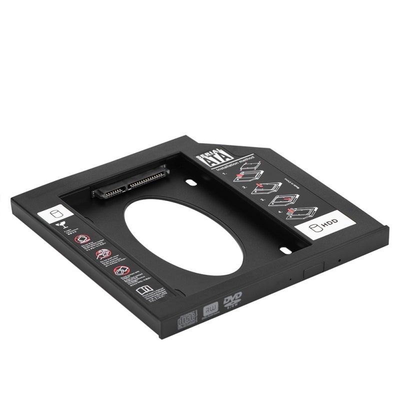 محول SATA HDD SSD بحجم 2.5 إنش، سماكة 9.5 مم و12.7 مم - حامل قرص صلب بتوصيل مباشر قابل للتبديل السريع للابتوب، يدعم الإقلاع المزدوج. - Image 2