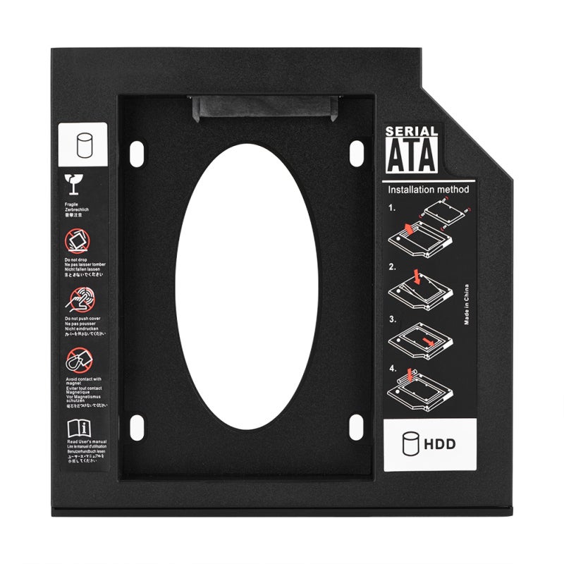 محول SATA HDD SSD بحجم 2.5 إنش، سماكة 9.5 مم و12.7 مم - حامل قرص صلب بتوصيل مباشر قابل للتبديل السريع للابتوب، يدعم الإقلاع المزدوج. - Image 1